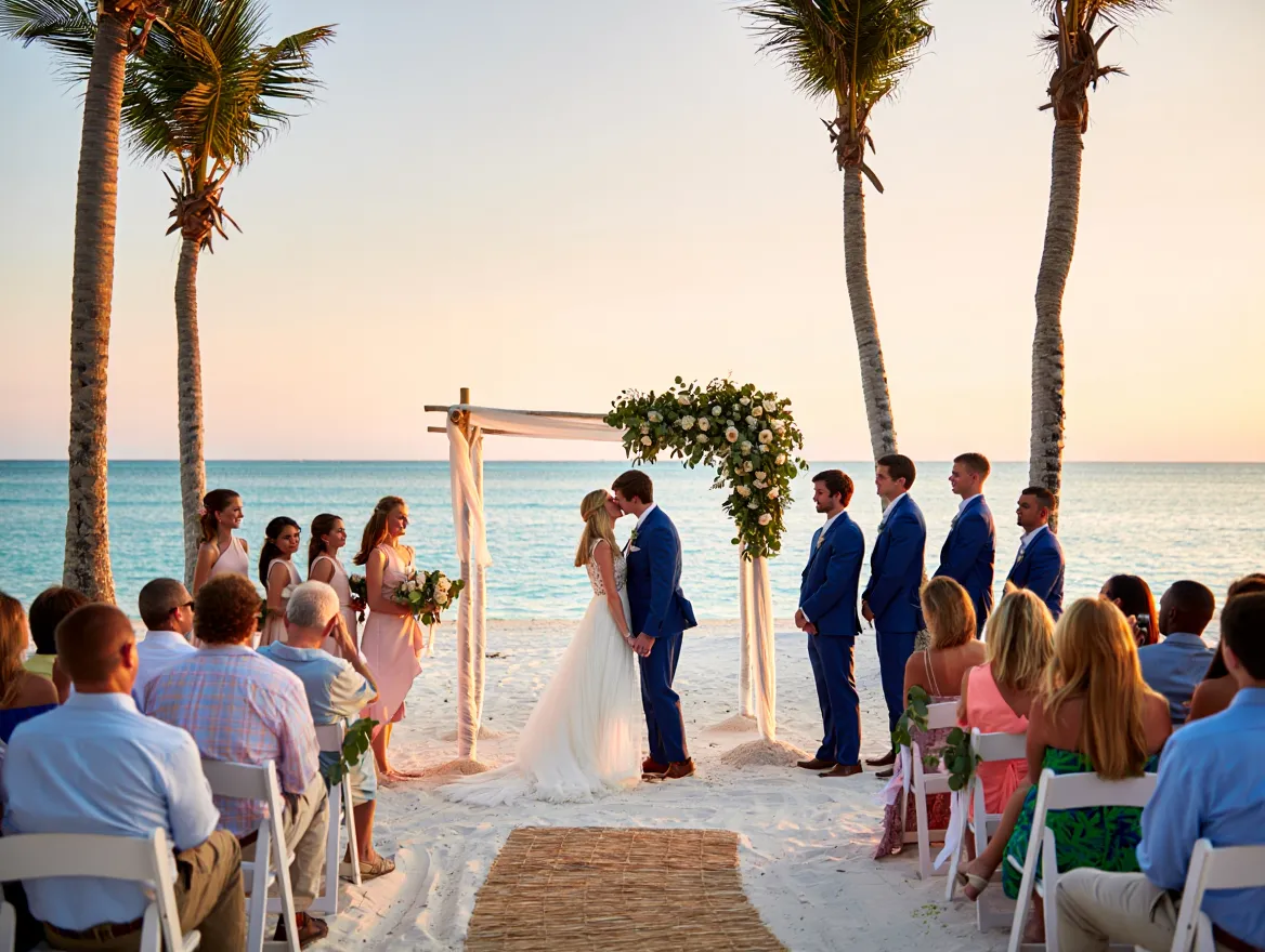 Beachside wedding ceremony
